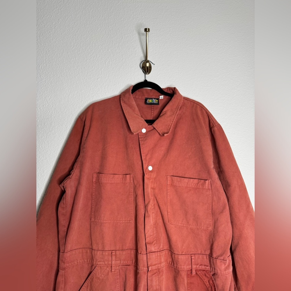 Big Bud Press Everyday Jumpsuit in a long-sleeve clay red cotton twill 3X - Picture 4 of 13